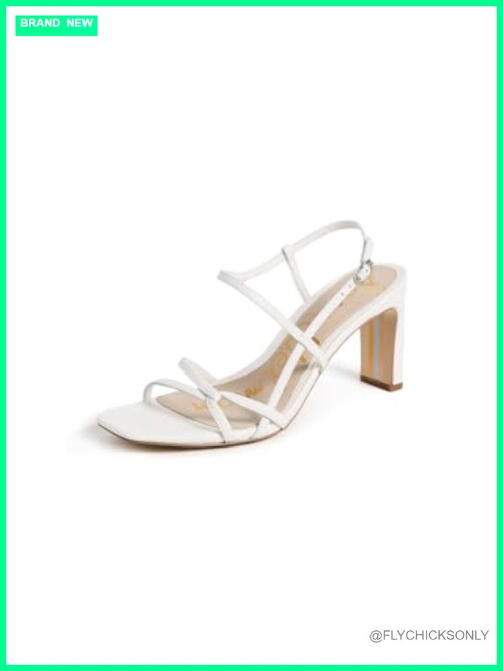 Emmie Block Heel Sandals Leather Slingback Buckle Wedding Dress Shoes